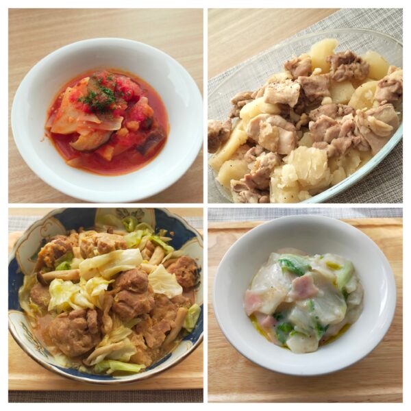 レンジ煮込み4品の写真です